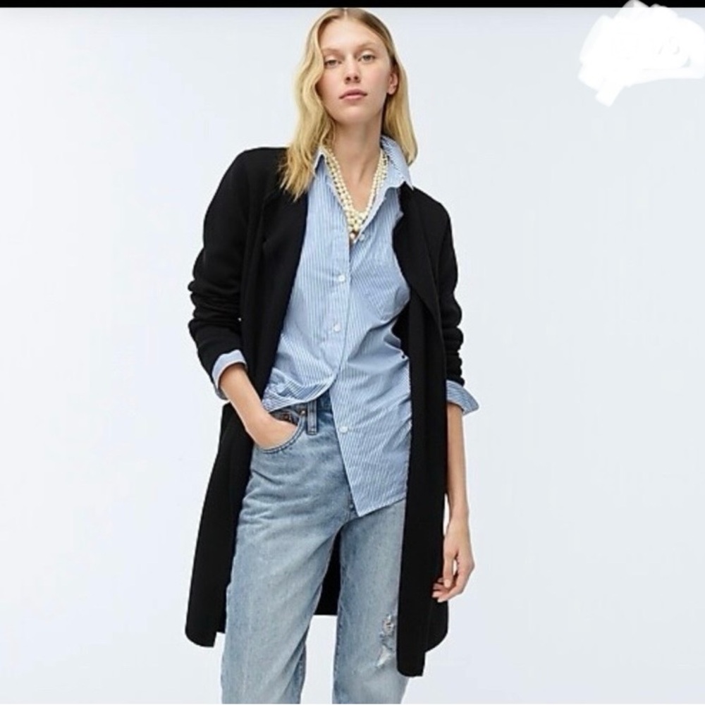 J. Crew Juliette Wool Blend Collarless Sweater Blazer
